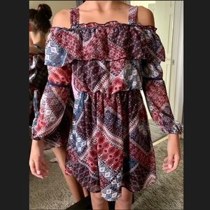 Girls off the shoulder ruffle dress